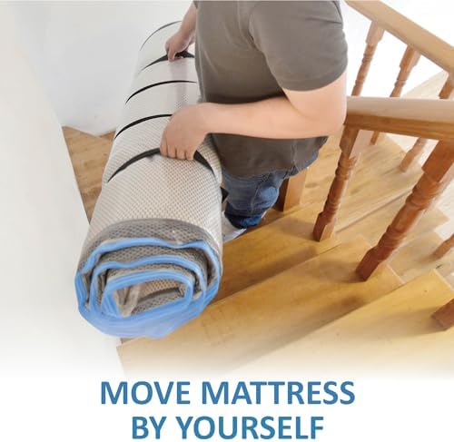 Foam Mattress Vacuum Bag with Blue Zipper & 4 Straps, Queen/Full/Full-XL - Image 5