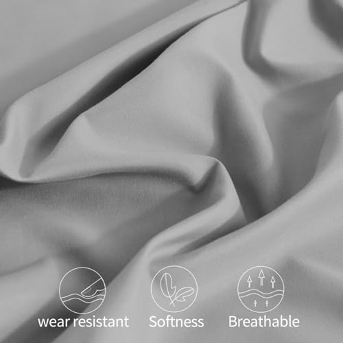 Horbaunal Microfiber Pillowcases King Size, Light Grey, 2 Pack - Image 6