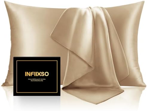 INFIIXSO Mulberry Silk Pillow Cases Queen Size by INFIIXSO
