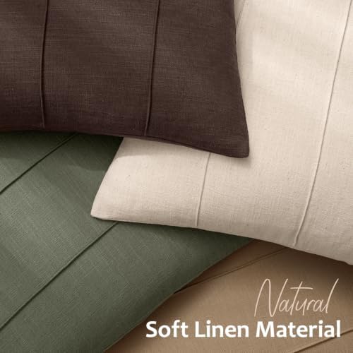MIULEE Euro Decorative Linen Throw Pillow Covers 22x22 Coco Brown Striped - Image 4