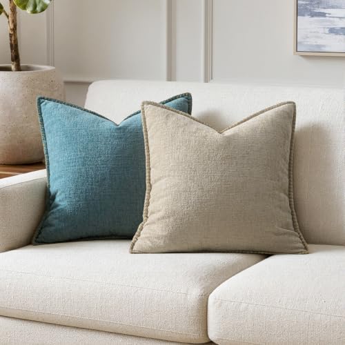 MIULEE Decorative Couch Throw Pillow Covers 18x18 Inch Light Taupe 2 Pack - Image 4