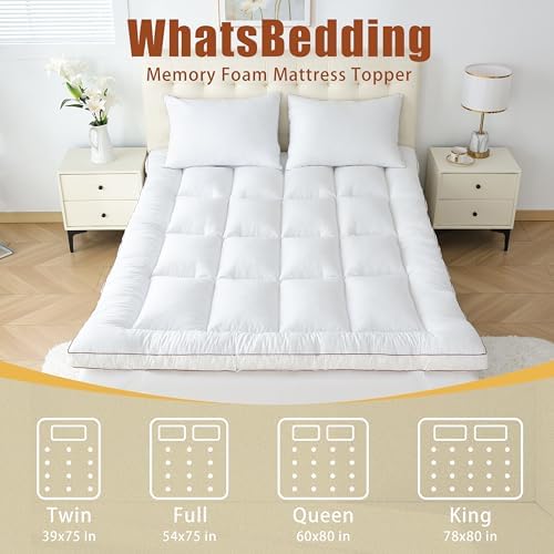 WhatsBedding 3 Inch Memory Foam Mattress Topper, 1700 GSM - Image 2