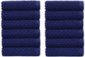 COTTON CRAFT Euro Spa Waffle Wash Cloth - Set of 12 Navy Washcloth by COTTONCRAFT