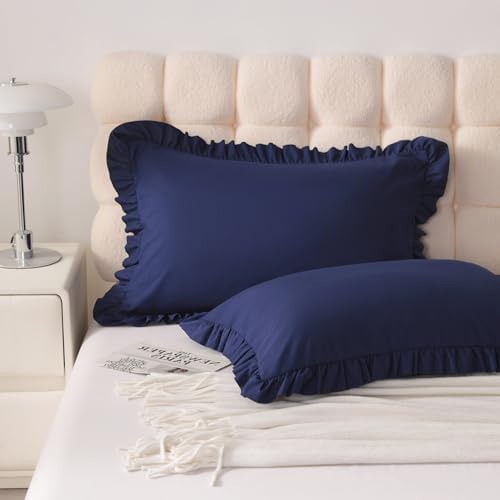 Ruffled King Pillow Shams, 2 Pack, 20x36 Inches - Image 2