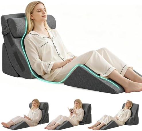 4PCS Wedge Pillow Set for After Surgery, Orthopedic Bed Wedge Pillow for Back by BambulexForaBetterLife