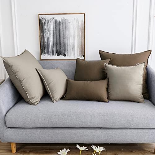 Jeanerlor Pack of 2 24 x 24 Inch Cotton Linen Soft Soild Decorative Square - Image 4