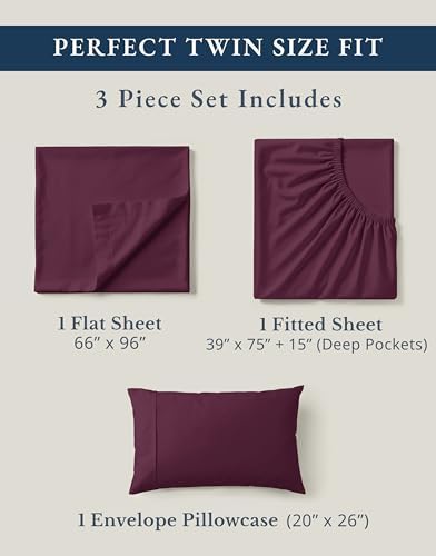 LANE LINEN Twin Sheets 100% Organic Cotton Soft 3pc Percale - Image 4