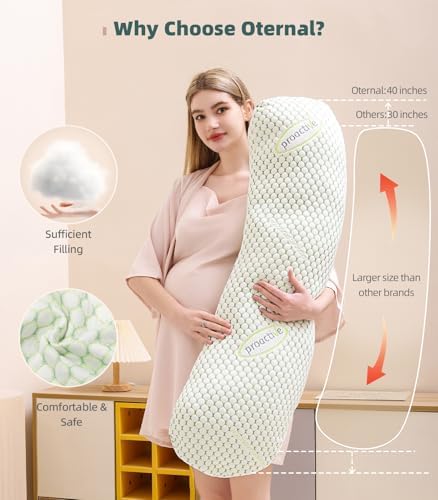 Oternal Pregnancy Pillow for Pregnant Women, Soft Pregnancy Body Pillow - Image 6