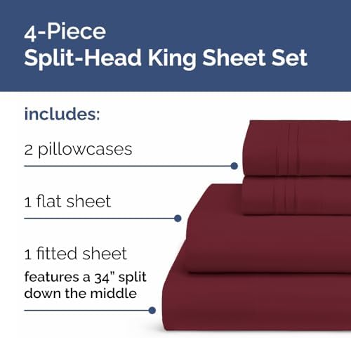 Flex Top Split Head King 4 Piece Sheet Set - Image 3