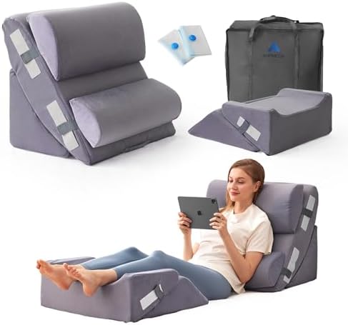Ahpmeoa 6PCS Wedge Pillow Set for After Surgery, Back Pillow for Bed Sitting Up by Ahpmeoa