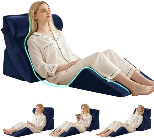 4PCS Wedge Pillow Set for After Surgery, Orthopedic Bed Wedge Pillow for Back by BambulexForaBetterLife