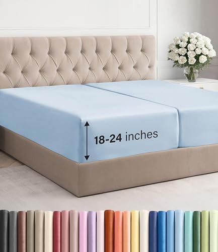 CGK Linens Extra Deep Split King Fitted Sheet Only by CGKUnlimited