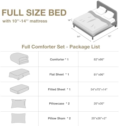 HYMOKEGE Rose Gold/Light Grey Full Size Comforter Sets Seersucker 7 Pieces - Image 5