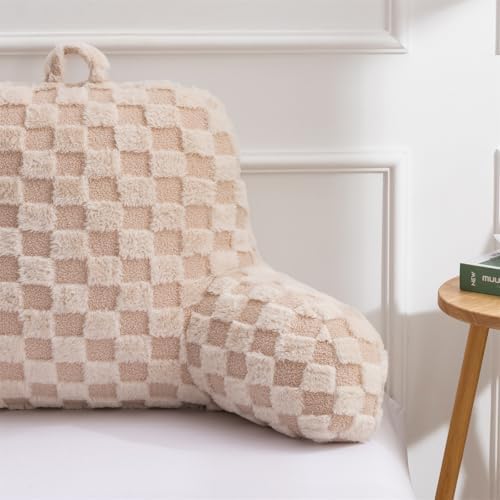 Aimuan Reading Pillow Checkered Bed Rest Wedge Backrest Checkerboard Pillow - Image 5