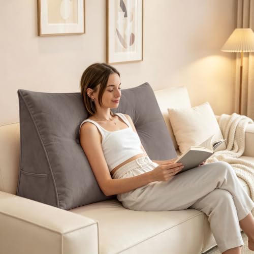 Dorm Headboard Pillow Twin XL Dorm Bed Wedge Cushion, No Nail College Dorm Room by Unknown