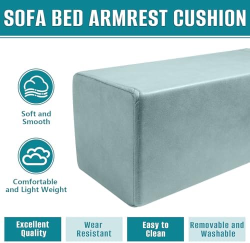 2 Pack Couch Arm Rest Pillow, High Density Foam Armrest Cushion, Removable & - Image 4