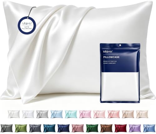 MR&HM Satin Pillowcase 2 Pack, King Size 20"x40" by MRHM