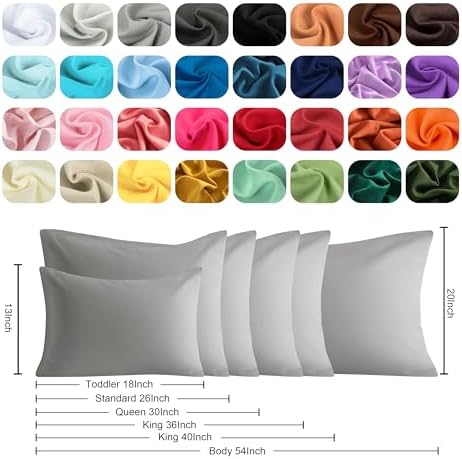 King Pillow Cases, 2 Pack, 20x40 in, Microfiber, Smoke Grey - Image 6