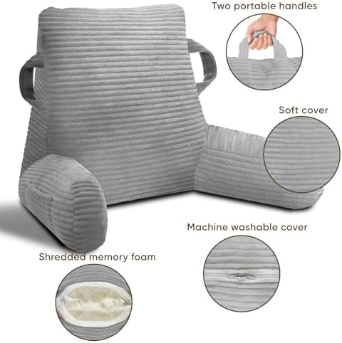 Reading Pillow for Sitting in Bed Adult, Memory Foam - Image 4