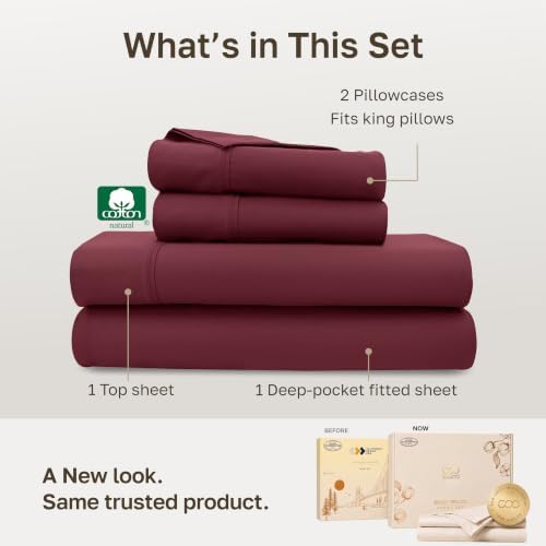 California Design Den Soft 100% Cotton Sateen King Bedsheets Set - Image 3