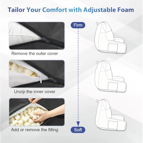 IPYNBAP Back Pillow for Bed Sitting up, Reading Pillow, 18 Inch - Image 5