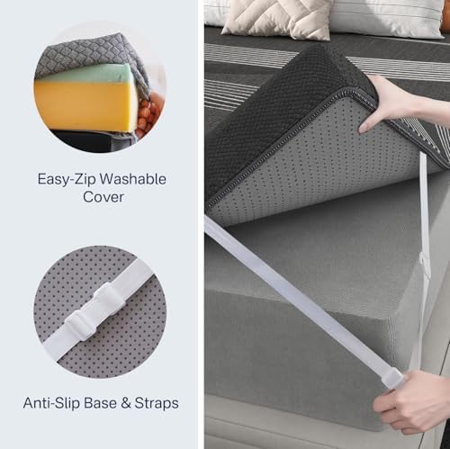 3 Inch Full Mattress Topper Memory Foam, Cooling Gel & Non-Slip Straps - Image 5