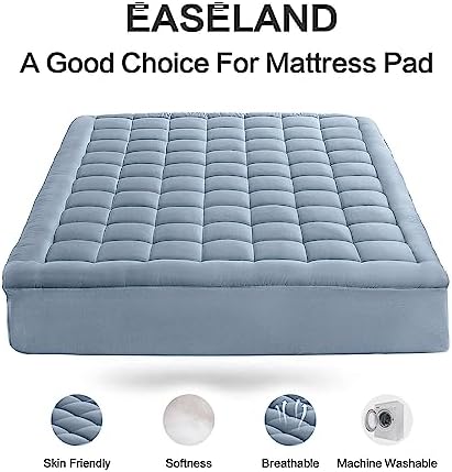 EASELAND Twin XL Mattress Pad Cotton Pillow Top Mattress Topper - Image 2