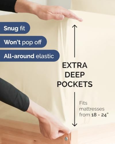 CGK Linens 2 Pack Extra Deep Twin Fitted Sheets - Image 2