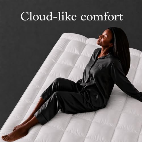 100% Cotton Mattress Topper Twin Size, Plush Pillow Top Mattress Topper - Image 3