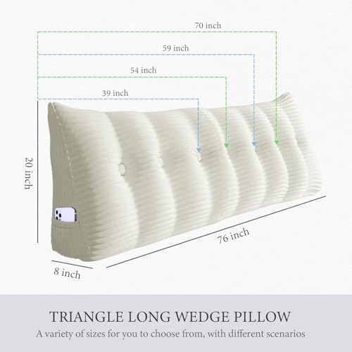 Headboard Pillow Queen, Bed Wedge Pillow Headboard Headrest - Image 4