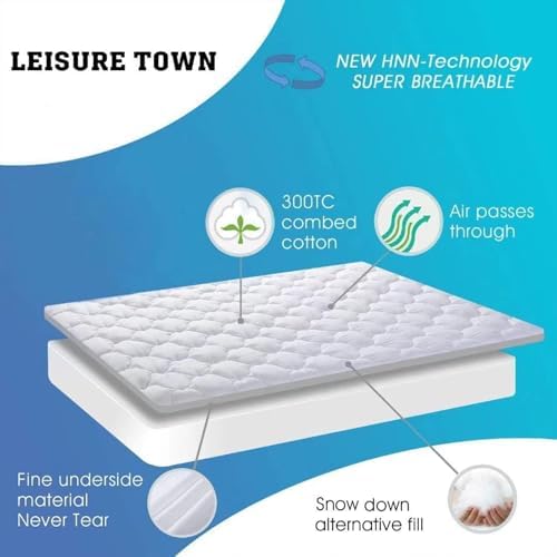 LEISURE TOWN Cotton Full Mattress Pad Fitted Quilted Mattress Cover - Image 3