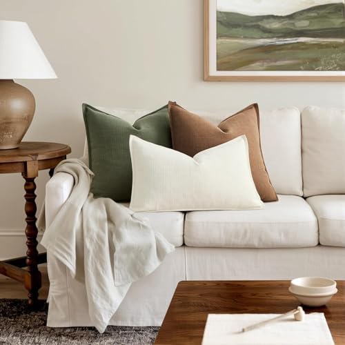 MIULEE Thick Textured Decorative Throw Pillow Covers 18x18 Inch Brown Sugar - Image 5
