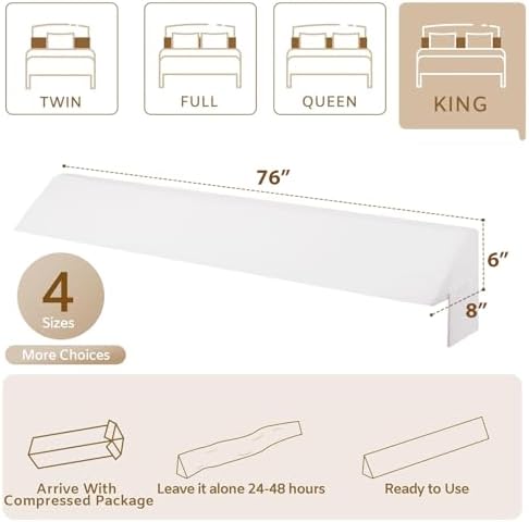 Bedluxe King Bed Wedge Pillow for Headboard, Fill The Gap - Image 3