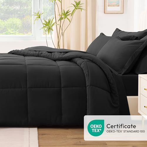 Love's cabin Full Comforter Set Ash Black, 7 Pieces Full Bed in a Bag, All - Image 5