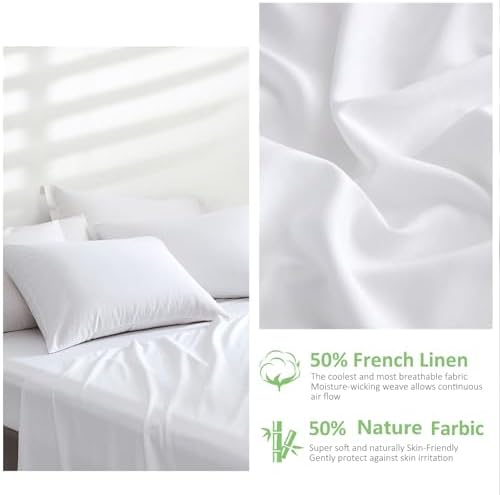LUXEAR Nature Linen Pillow Cases, 2 Pack Queen Size - Image 3
