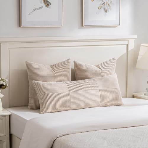 Fancy Homi 2 Packs Tan Decorative Throw Pillow Covers 20x20 Inch - Image 5