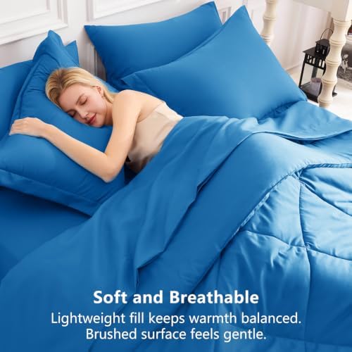 CozyLux Full Comforter Set 82"x86" Royal Blue - Image 4