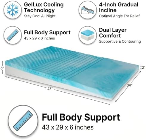 Boyd Sleep Gel Cooling Memory Foam Bed Wedge Pillow - Image 2