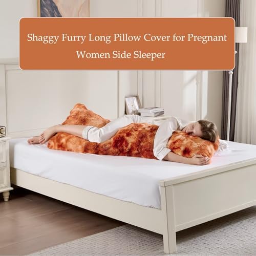 20"x54"Luxury Shaggy Faux Fur Body Pillow Cover, Bubble Fluffy Plush Bed Body - Image 5