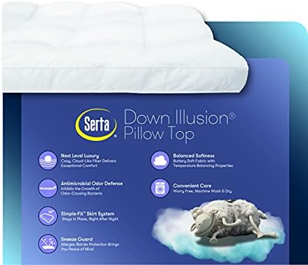 Serta Down Illusion Hypoallergenic Pillowtop Mattress Topper - Image 6