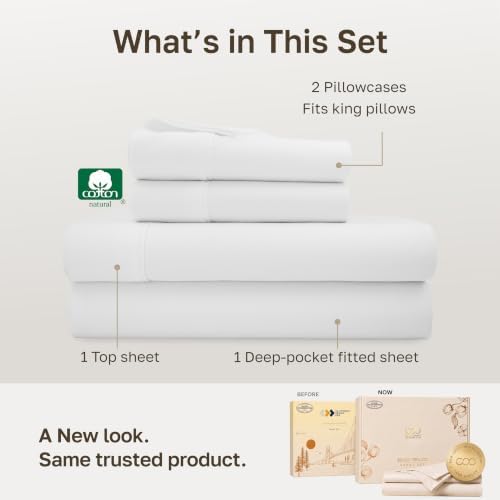 California Design Den Soft 100% Cotton Sateen King Size Bed Sheets - Image 3