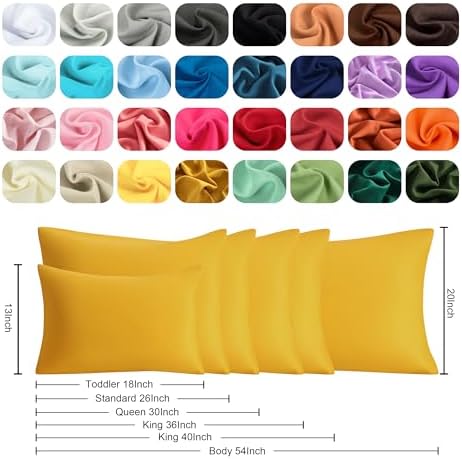 King Pillow Cases, 2 Pack, 20x40 in, Microfiber, Ginger Yellow - Image 6