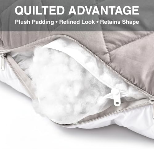 U Shaped Pillow Full Body Quilted Reversible 55 in Ivory White - Image 6