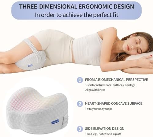 Side Sleeper Heart-Shaped Knee Pillow, Memory Foam Leg Positioning Pillow - Image 2