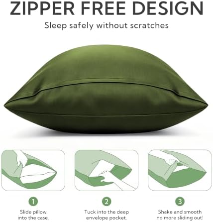 MR&HM Body Pillow Pillowcase 1pc, Soft & Breathable, Olive Green - Image 5