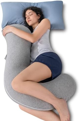 QUEEN ROSE Body Pillow for Side Sleepers, Cooling S Shaped Hug Pillow by QUEENROSE