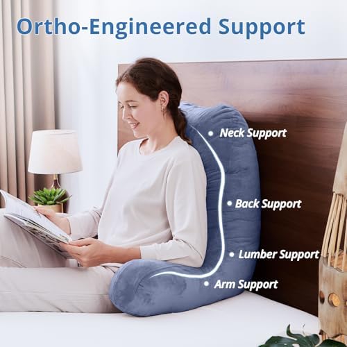 Sasttie Reading Pillow for Bed, Back Pillow for Sitting Up - Image 5