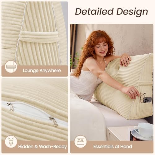 Sasttie Headboard Pillow Queen, Bed Wedge Pillow Headboard - Image 6