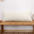 JoraLion 14x36 inch Boucle Lumbar Pillow Cover, Cream Woven Texture Neutral by JoraLion