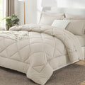 CozyLux Queen Comforter Set 88"x88" Beige by CozyLux